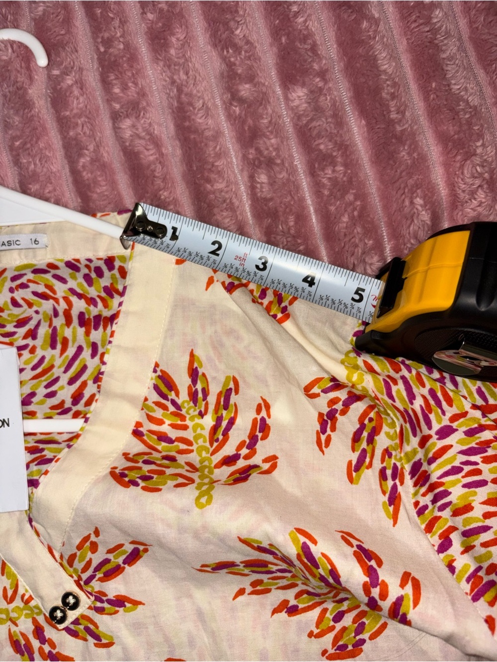 GENERATION Y Cream Top with Pink, Orange & Yellow Swirl Print - Picture 8 of 11